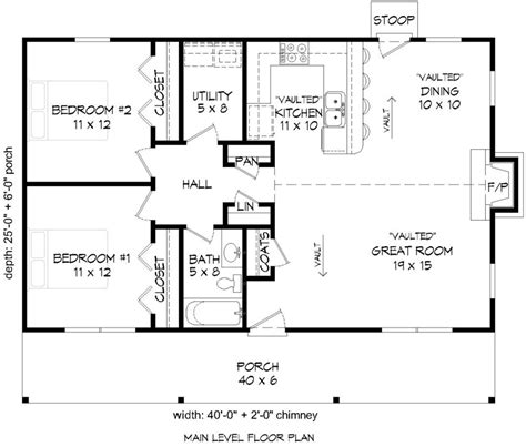 House Plan 940 00098 Cabin Plan 1000 Square Feet 2 Bedrooms 1