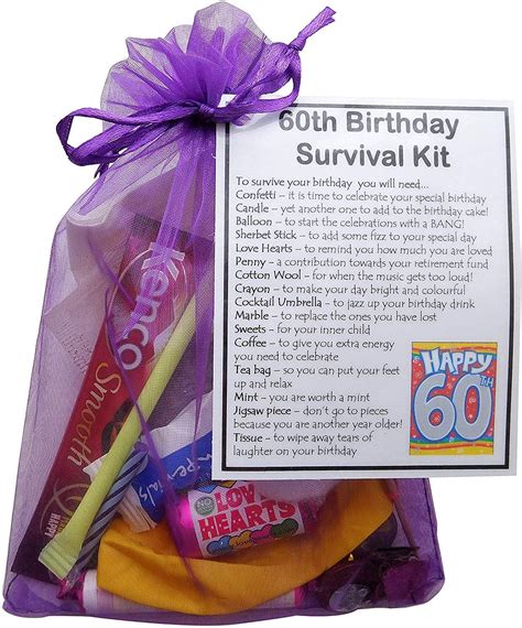 A review of the news events of the year of a birthday celebrant's life makes a creative and intriguing gift. 60th Birthday Gift - Unique Novelty survival kit - 60th ...