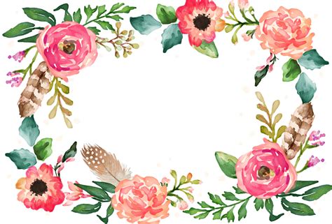 Watercolour Flower Border Clipart Flower Border Png Clip Art Borders