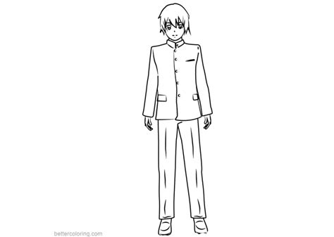 Yandere Simulator Coloring Pages Senpai - Free Printable Coloring Pages