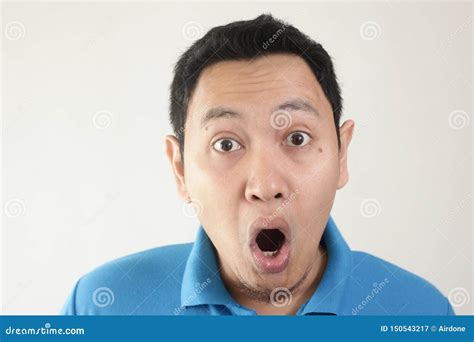 Asian Man Shocked With Mouth Open Stock Image Image Of Expressive