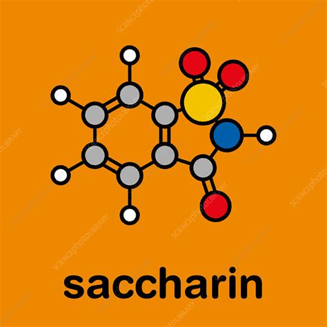 Saccharin Artificial Sweetener Molecule Illustration Stock Image