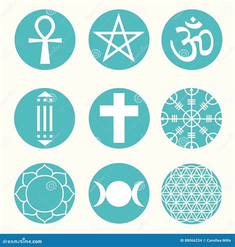 Vector Spiritual Symbols Set Illustration Stock Vector Illustration