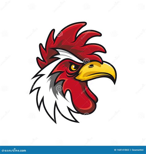 rooster head isolated white stock vector illustration of farm cockscomb 168141865