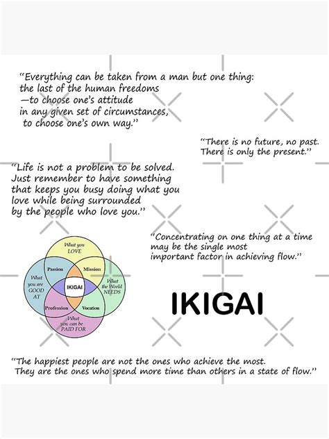 Ikigai Meaning Reason For Being Quotes Sticker Pack Poster By Japanculture Redbubble