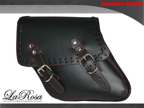 Sell La Rosa Harley Dyna Wide Glide Cross Lace Leather Saddlebag W Red