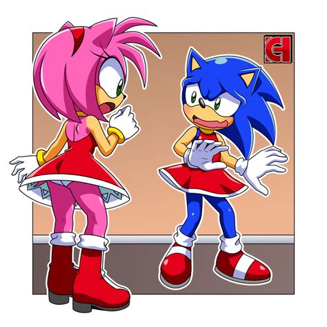 Amy Catches Sonic Dressed Up By C Hats On Deviantart