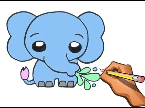 Imagenes Para Dibujar Faciles Como Dibujar Un Elefante Kawaii Images