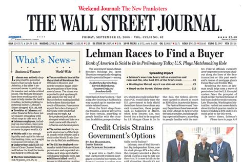 This Day in Crisis History: Sept. 12, 2008 - MoneyBeat - WSJ