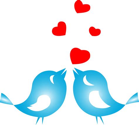 Clipart Colored Love Birds With Hearts Png Images Free Images Stock