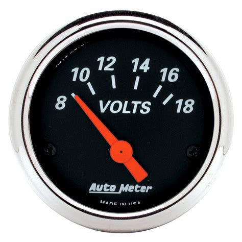 Auto Meter® 1483 Designer Black Series 2 116 Voltmeter Gauge 8 18v