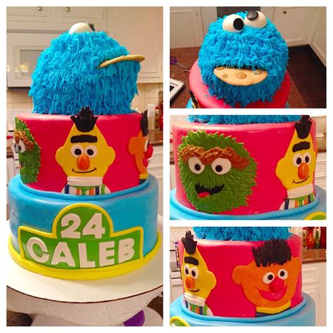 Sesame Street Birthday Cake Cookie Monster Bert Earnie Oscar The Grouch