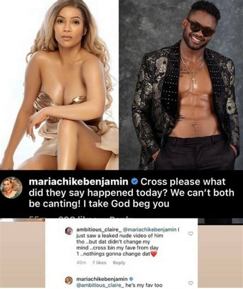 BBNaija Maria Reacts To Cross Sharing A Full Nude Video Of Himself On