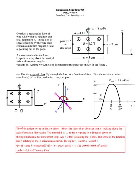 discussion questions 9d faraday s law rotating loop phys 212 docsity