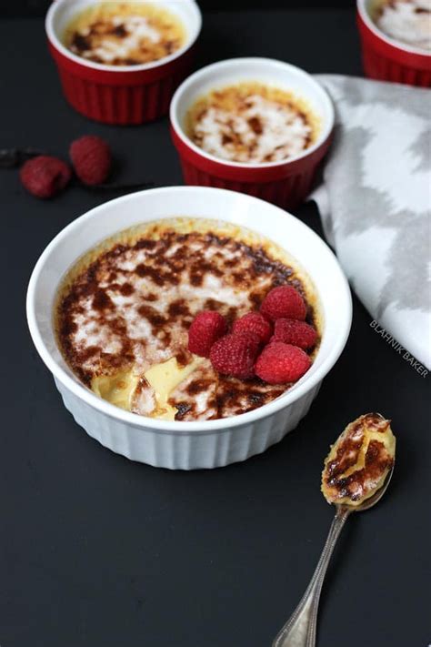 Pour the cream and milk into a medium pan. Vanilla Bean Crème Brûlée - Blahnik Baker