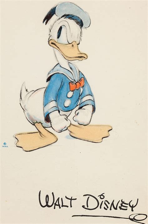 Walt Disney Donald Duck Fan Card And Original Art Illus