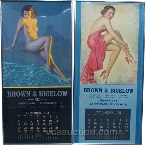 Lot Of 2 Brown And Bigelow Calendar Pin Up Gilrs