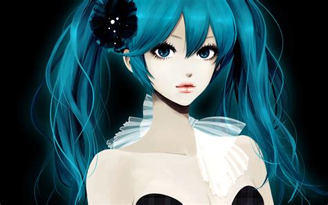 Wallpaper Gentle And Lovely Blue Hair Anime Girl 1920x1200