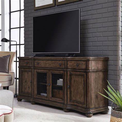 Parisian Marketplace 76 Inch Tv Console Heathered Brownstone By