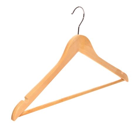 Natural Wooden Suit Hanger With Notches Natural Wood 44cm