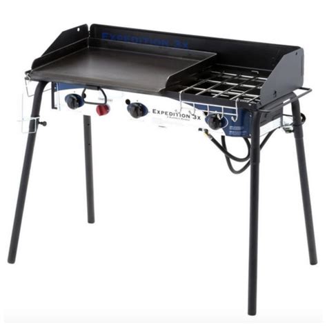 It provides the enjoyment of cooking outdoors with a stovetop grill's versatility. Propane Gas Grill Stove Flat Top Griddle Camping Camp ...