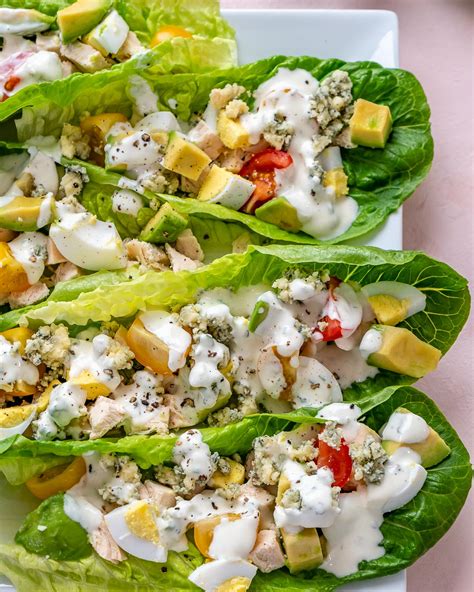 Cobb Salad Lettuce Wraps Homemade Buttermilk Ranch Clean Food Crush
