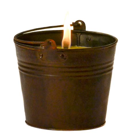 Outdoor Citronella Bucket Candle 22 Oz Dark Brown Pail