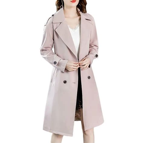 autumn 2018 new woman classic double breasted long trench coats fashion slim windbreaker abrigo