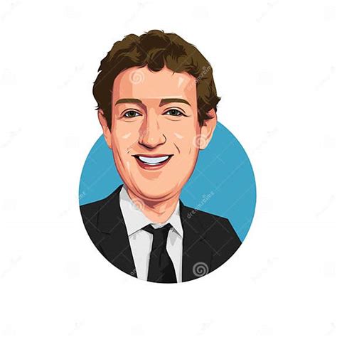 Caricature Of Mark Zuckerberg Vector Potrait Editorial Photography