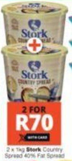2 x 1kg stork country spread 40 fat spread offer at checkers