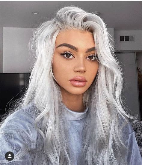 Platinum Blonde Tones And Icy Blue Silver Hair Styles White Hair