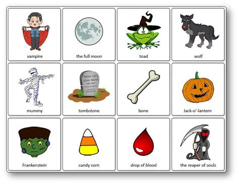 Vocabulaire Des Enfants Halloween En Anglais English Singing - Jeu de mémory d'Halloween | Jeux halloween, Carte halloween, Halloween