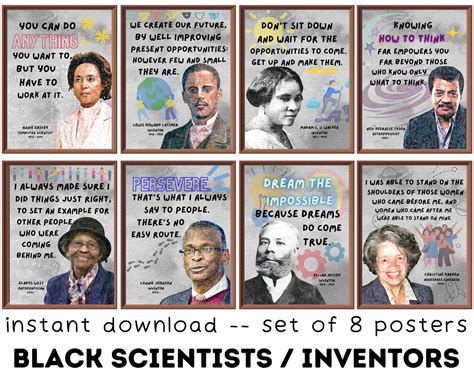 Famous Black Scientistsinventors Set Of 8 Printable Etsy Uk