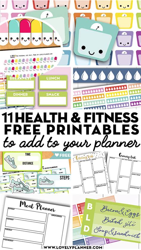 13 Free Printable Health and Fitness Planner Stickers and ...