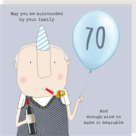 Rosie Made A Thing Make It Bearable Male 70th Birthday Card Cards