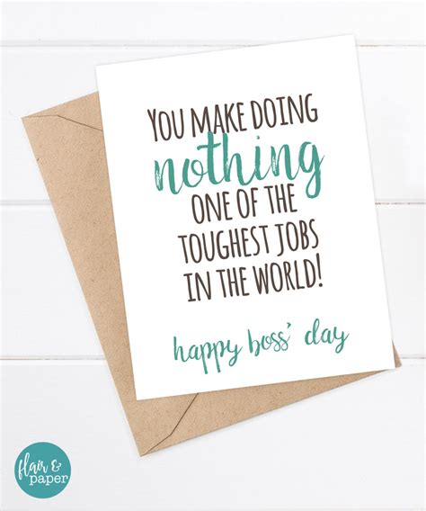 Funny Boss Day Card Funny Boss Card You Make Doing