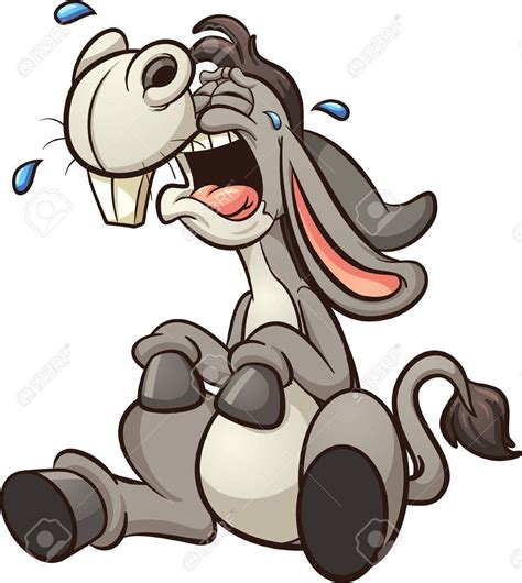 Crying Cartoon Donkeyart Illustration With Simple Gradients All In A