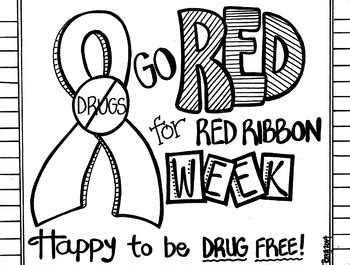 Red Ribbon Week Coloring Sheet by KoolKat's Art Bin | TpT