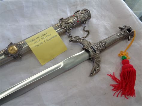 Ornate Eagle Head Handle Decorative Sword With Scabbard