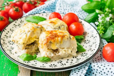 Preheat oven to 350 degrees. Baked Pollock with Bechamel Sauce | RecipeLion.com