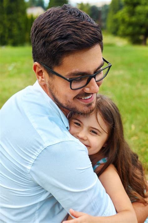 Father And Daughter Having Fun Happy Dad Playing With Kid Stock Image