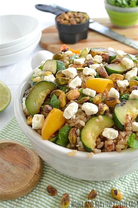 Summer Rice Salad With Grilled Veggies Feta