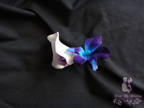 Dress My Wedding Picasso Calla Lily Galaxy Orchid Boutonniere Real