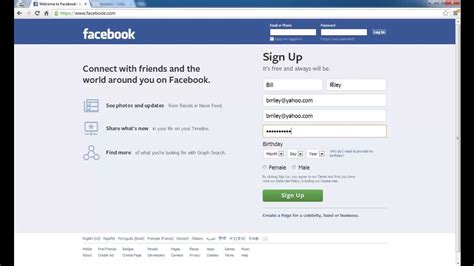 Facebook Sign Up Login To Facebook Youtube