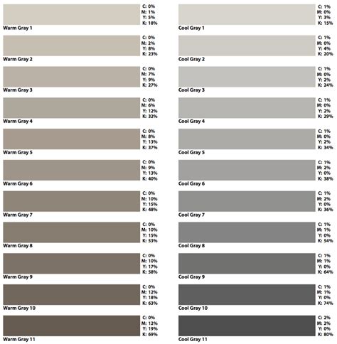 Warm Gray Cool Gray Color Grey Color Palette Grey Color Pallets