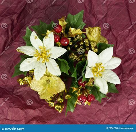 Christmas Flower Decoration Stock Photo Image Of Celebration