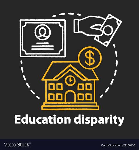 Education Disparity Chalk Concept Icon Royalty Free Vector