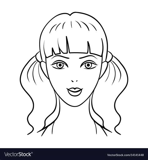 Avatar Girl With Pink Hairavatar And Face Single Vector Image