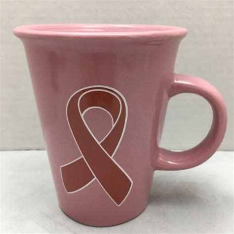 Breast Cancer Pink Coffee Mug Awareness Ribbon Tea Cocoa Cup 4 3 4