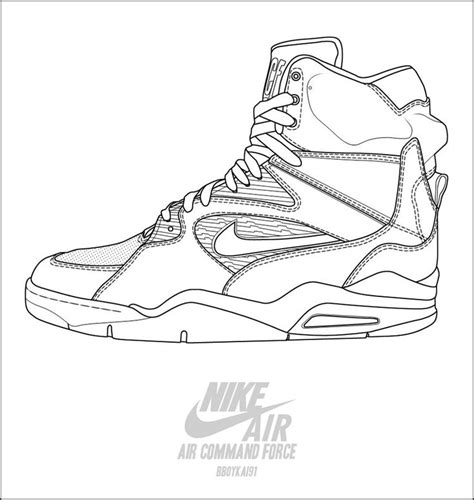 Nike air max coloring game. Nike air command force basketball shoes coloring pages ...
